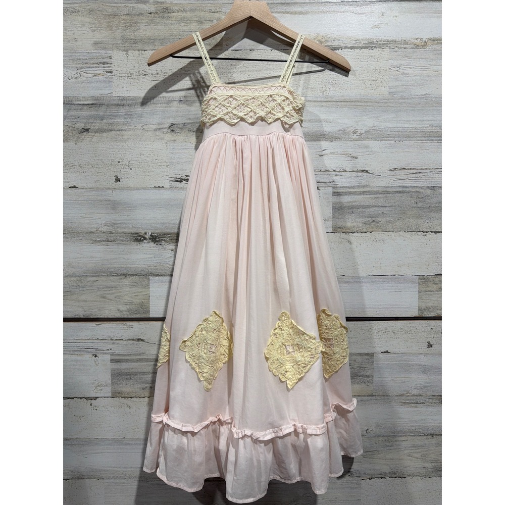 Well Dressed Wolf Daydream Dress Girls Size 7 Pink Lace Boho Cottagecore